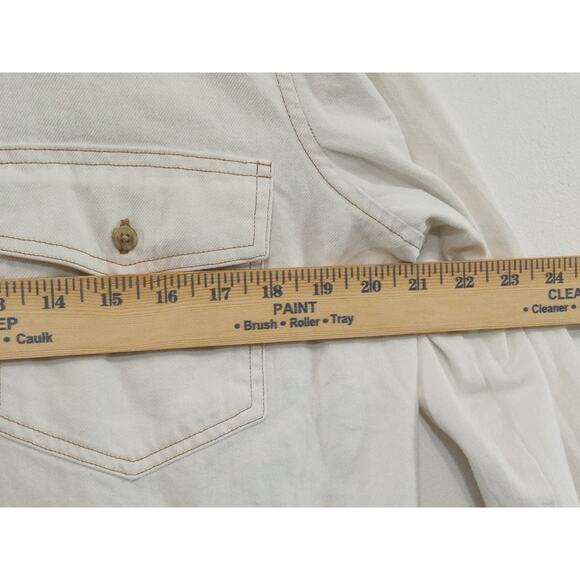 American Eagle Women’s Button Up Shacket Oversized Cream White Denim Size S - Picture 7 of 12